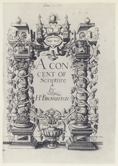 H Broughton، A Consent of Scripture، G Simpson and W White 1590 (b / w photo) بواسطة مصور انجليزى
