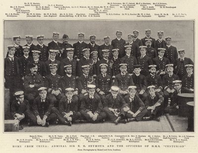 موطن من الصين ، الأدميرال السير EH سيمور وضباط HMS Centurion بواسطة English Photographer