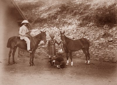 الخيول في Simla ، Queen Mab و Gladys بواسطة مصور انجليزى