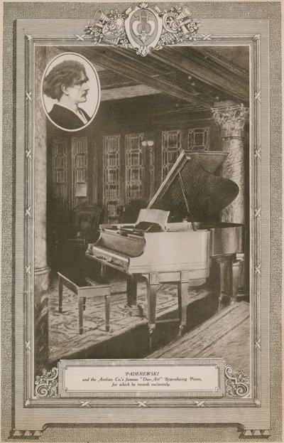 Ignacy Jan Paderweski و Aeoian Company&39;s Duo-Art Reprising Piano بواسطة مصور انجليزى
