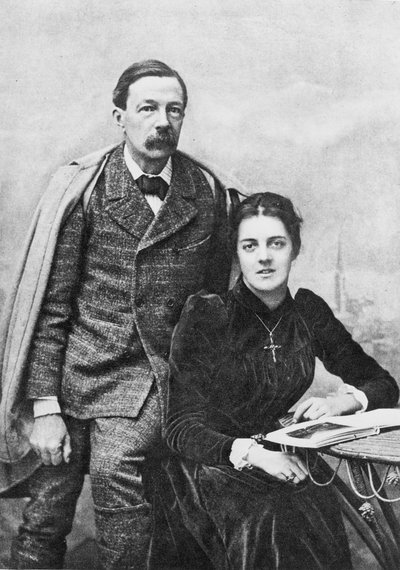 جون أدينجتون سيموندز (1840-1893) وابنته ، 1891 بواسطة مصور انجليزى