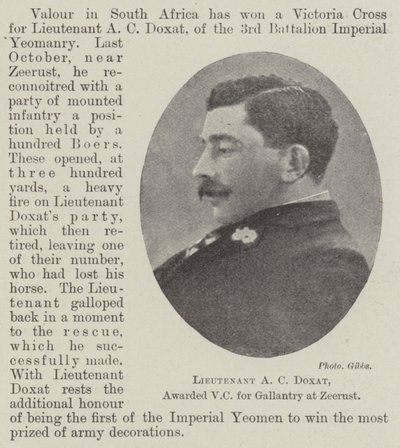 الملازم AC Doxat ، منح VC لـ Gallantry في Zeerust بواسطة مصور انجليزى
