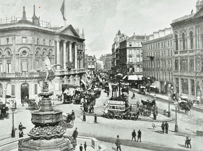 جناح لندن ، سيرك بيكاديللي ، وستمنستر إل بي: النظر شرقاً ، 1896 بواسطة مصور انجليزى