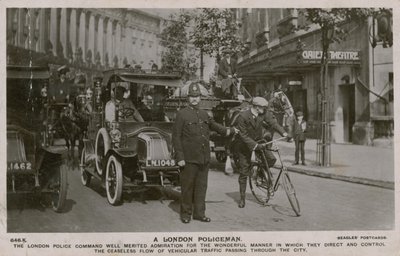 شرطي لندن. تم إرسال البطاقة البريدية في 4 يوليو 1913. بواسطة مصور انجليزى