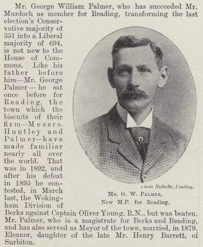 السيد GW Palmer ، النائب الجديد للقراءة بواسطة مصور انجليزى