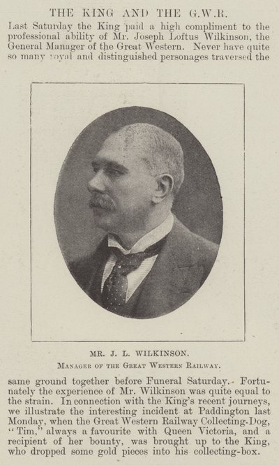 السيد JL Wilkinson ، مدير السكك الحديدية الغربية الكبرى بواسطة مصور انجليزى