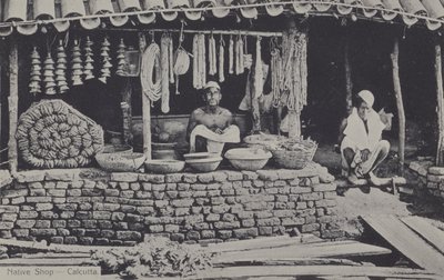 متجر أصلي ، كلكتا ، الهند (صورة بالأبيض والأسود) بواسطة مصور انجليزى