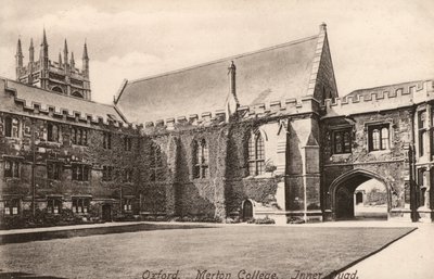 Oxford, Merton College, Inner Quad (b/w photo) بواسطة مصور انجليزى