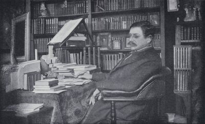 Paul Bourget in his Study (b/w photo) بواسطة مصور انجليزى
