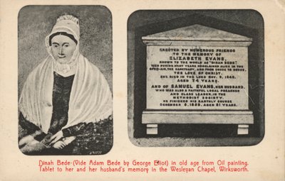 Portrait and gravestone of George Elliot