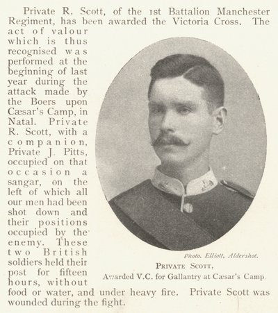 حصل سكوت الخاص على VC لـ Gallantry في Caesars Camp بواسطة مصور انجليزى