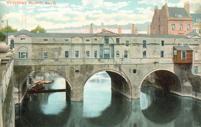 Pulteney Bridge, Bath, Somerset (coloured photo) بواسطة مصور انجليزى