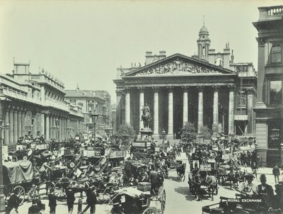 التبادل الملكي ، شارع ثريدنيدل ، مدينة لندن ، 1890 بواسطة مصور انجليزى