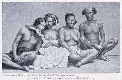 Royal Family of Vahitai, Taouata, the Marquesas Islands (b/w photo) بواسطة مصور انجليزى