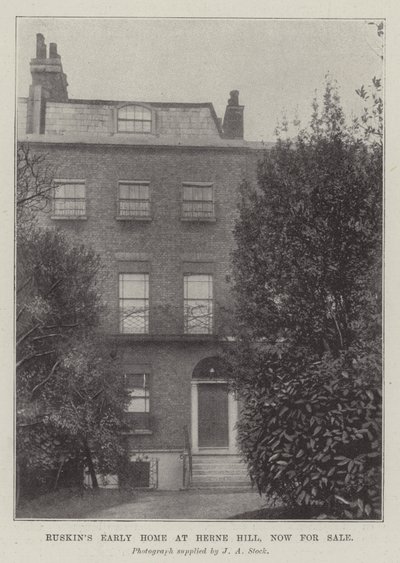 Ruskins Early Home at Herne Hill ، الآن للبيع بواسطة مصور انجليزى