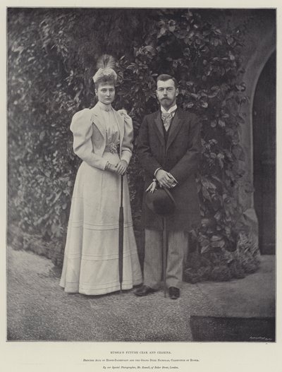 Russias Future Czar and Czarina، Princess Alix of Hesse-Darmstadt and the Grand Duke Nicholas، Czarevitch of Russia بواسطة English Photographer