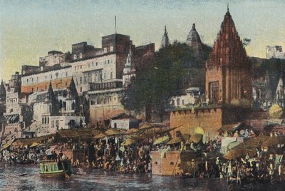 Scene on the Ganges, Benares (coloured photo) بواسطة مصور انجليزى