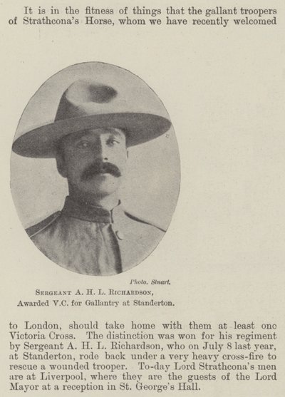 الرقيب AHL Richardson ، منح VC لـ Gallantry في Standerton بواسطة مصور انجليزى