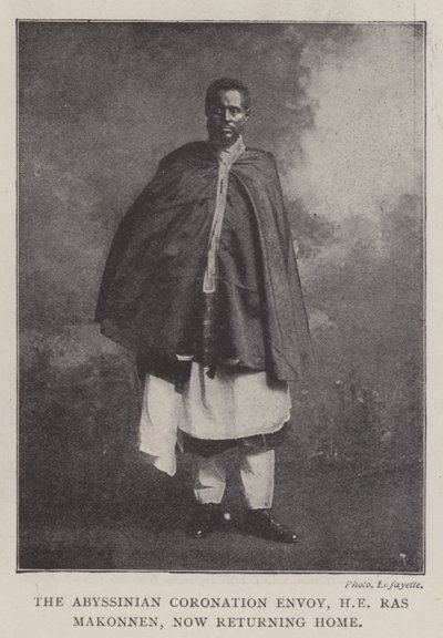 مبعوث التتويج الحبشي ، سعادة راس ماكونن ، يعود الآن إلى الوطن ، 1902 بواسطة مصور انجليزى