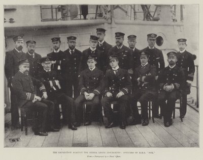 الحملة ضد المتمردين في سيراليون ، ضباط HMS Fox بواسطة مصور انجليزى