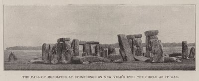 سقوط Monoliths في Stonehenge عشية رأس السنة الجديدة ، الدائرة كما كانت بواسطة مصور انجليزى