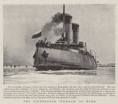 The Icebreaker Ermack في العمل بواسطة مصور انجليزى