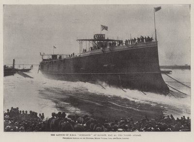 إطلاق السفينة HMS Euryalus في بارو ، 20 مايو ، السفينة عائمة بواسطة مصور انجليزى
