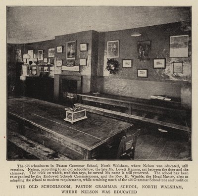 The Old Schoolroom، Paston Grammar School، North Walsham ، حيث تلقى تعليم نيلسون بواسطة مصور انجليزى