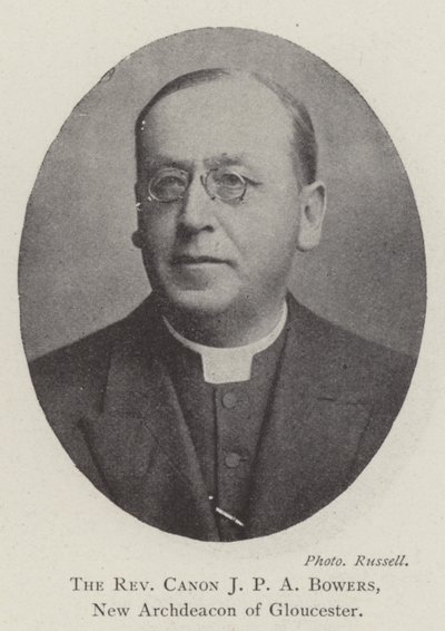 القس Canon JPA Bowers ، Archdeacon New of Gloucester بواسطة مصور انجليزى