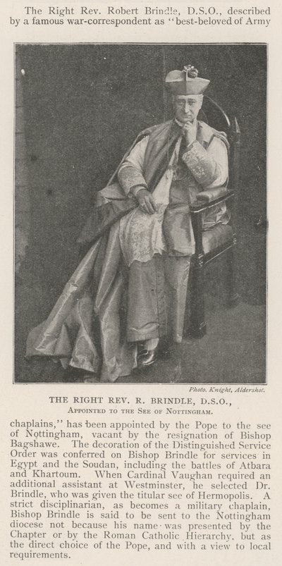 يعين القس R R Brindle ، DSO ، في كرسي نوتنغهام بواسطة مصور انجليزى