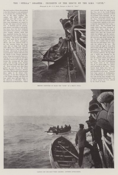 كارثة ستيلا ، حوادث الإنقاذ التي كتبها RMS Lynx بواسطة English Photographer