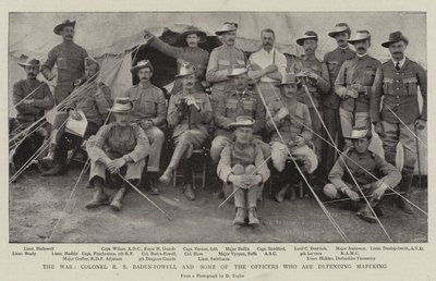 الحرب ، العقيد RS Baden-Powell وبعض الضباط الذين يدافعون عن Mafeking بواسطة مصور انجليزى