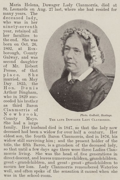 الراحل Dowager Lady Clanmorris بواسطة مصور انجليزى