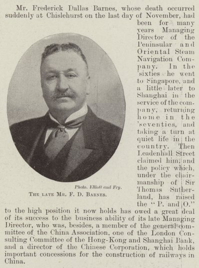الراحل السيد FD Barnes بواسطة مصور انجليزى