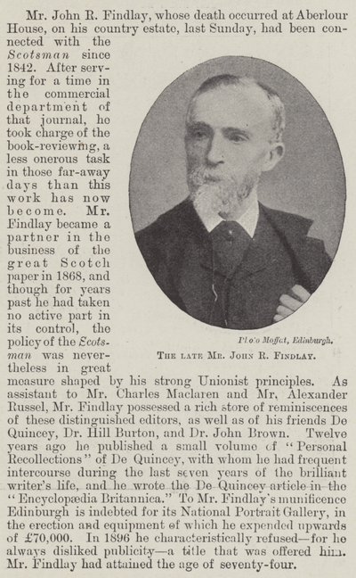 الراحل السيد John R Findlay بواسطة مصور انجليزى