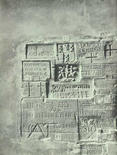 برج لندن ، تاور هيل: نقوش في برج بوشامب ، 1899 بواسطة مصور انجليزى