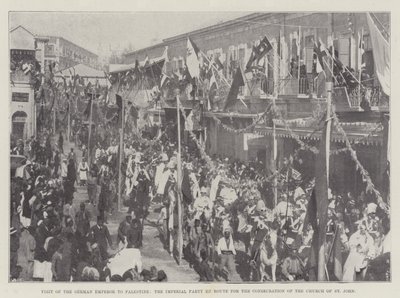 زيارة الإمبراطور الألماني لفلسطين ، الحزب الإمبراطوري في طريقه لتكريس كنيسة القديس يوحنا بواسطة مصور انجليزى