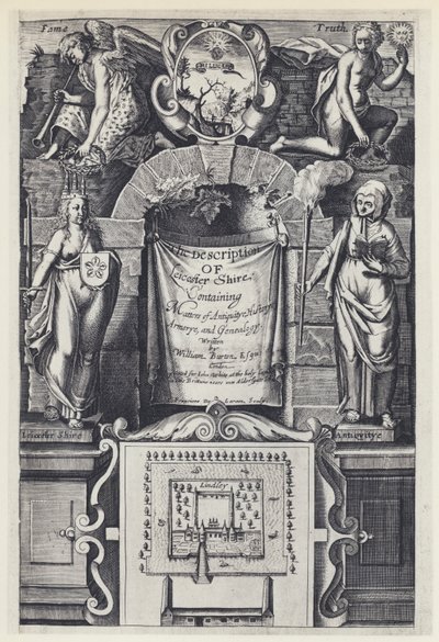 W Burton, The Description of Leicester Shire, I White 1622 (b/w photo) بواسطة مصور انجليزى