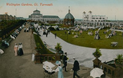 حدائق ويلينجتون ، غريت يارموث. أُرسلت البطاقة البريدية عام 1913. بواسطة مصور انجليزى