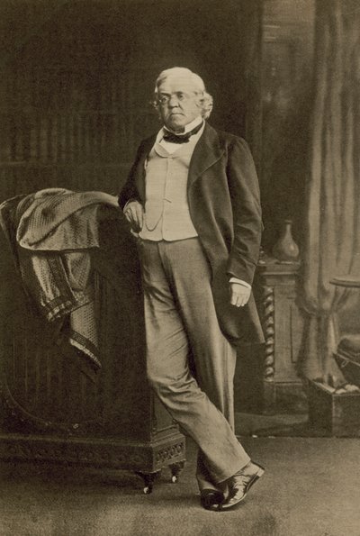 William Makepeace Thackeray, English novelist and satirist (b/w photo) بواسطة مصور انجليزى