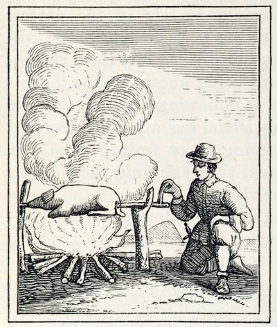 A Boucan من فيلم "Santo Domingo Past and Present" بقلم صامويل هازارد. 1873 بواسطة مدرسة اللغة الإنجليزية