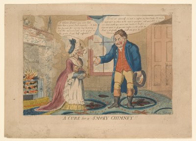 علاج لمدخنة مدخنة !! ، رسمها GM Woodward ، 1808 (نقش يدوي اللون) بواسطة مدرسة اللغة الإنجليزية