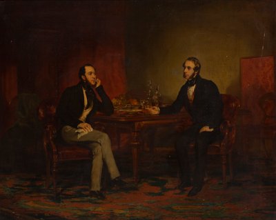 قطعة محادثة ، حوالي 1840 (زيت على قماش) بواسطة مدرسة اللغة الإنجليزية