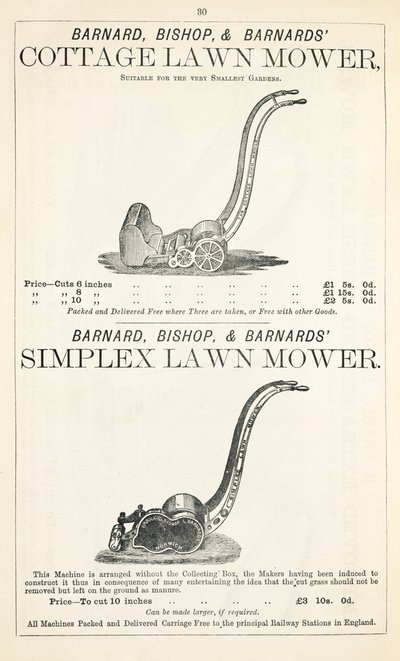 كوخ وحشاش العشب البسيط ، توضيح من كتالوج الحدائق ، نشره Barnard Bishop & Barnard ، 1878 بواسطة مدرسة اللغة الإنجليزية