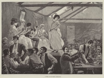 A Fete at San Roque ، جبل طارق (نقش) بواسطة مدرسة اللغة الإنجليزية