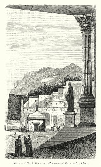قبر يوناني ، نصب Themistocles ، أثينا (نقش) بواسطة مدرسة اللغة الإنجليزية