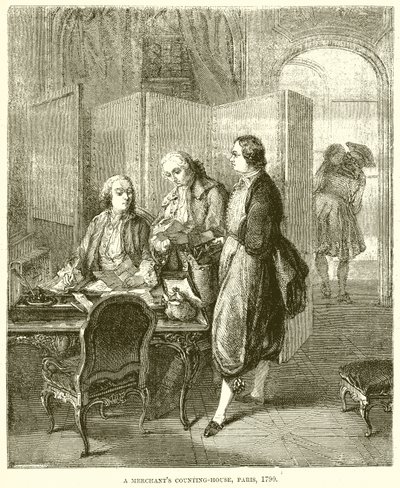 دار عد التجار ، باريس ، 1790 بواسطة مدرسة اللغة الإنجليزية