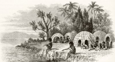 مخيم محلي في كوينزلاند ، c.1880 ، من "الصور الأسترالية" لهوارد ويلوبي ، نشرته جمعية المسالك الدينية ، لندن ، 1886 بواسطة مدرسة اللغة الإنجليزية