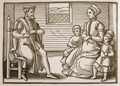 عائلة بيوريتانية ، من تينور من المزامير كلها في أربعة أجزاء ، 1563 (بني داكن) بواسطة مدرسة اللغة الإنجليزية