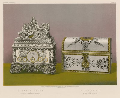 ساعة طاولة من M Golay-Leresche ، جنيف ؛ A Casket by M Zuloaga، Madrid بواسطة مدرسة اللغة الإنجليزية
